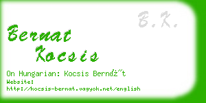 bernat kocsis business card